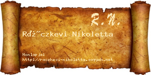 Ráczkevi Nikoletta névjegykártya