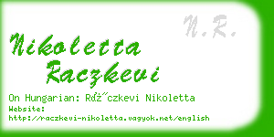 nikoletta raczkevi business card